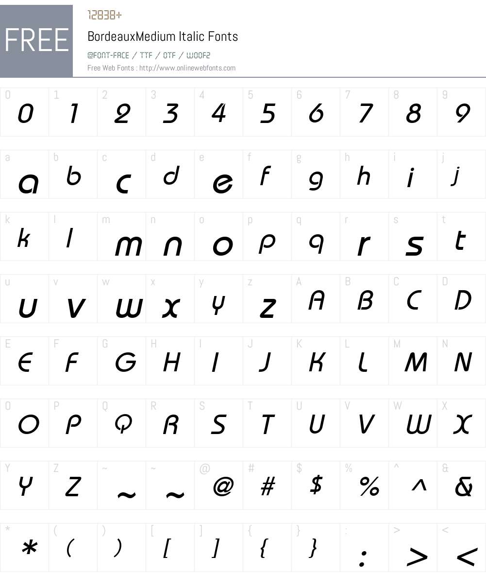 BordeauxMedium Font Screenshots