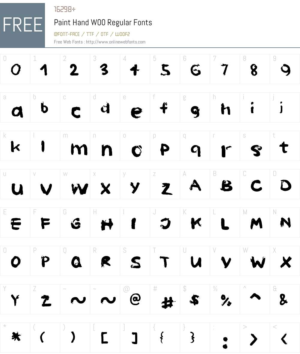 PaintHandW00-Regular Font Screenshots