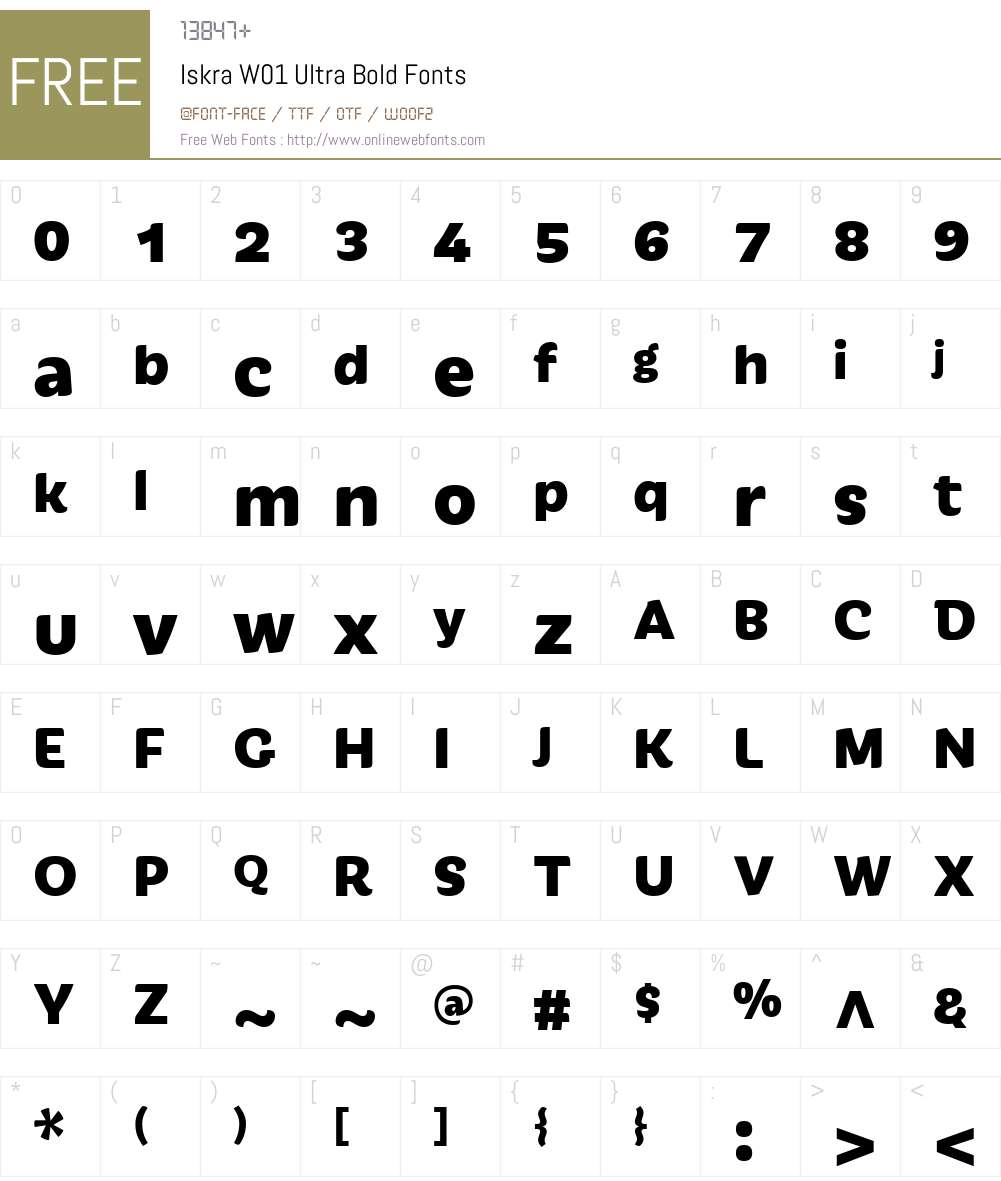 IskraW01-UltraBold Font Screenshots