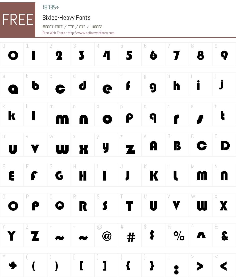 Bixlee-Heavy Font Screenshots