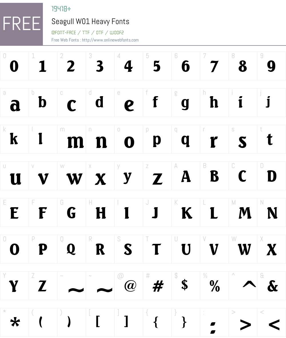 SeagullW01-Heavy Font Screenshots