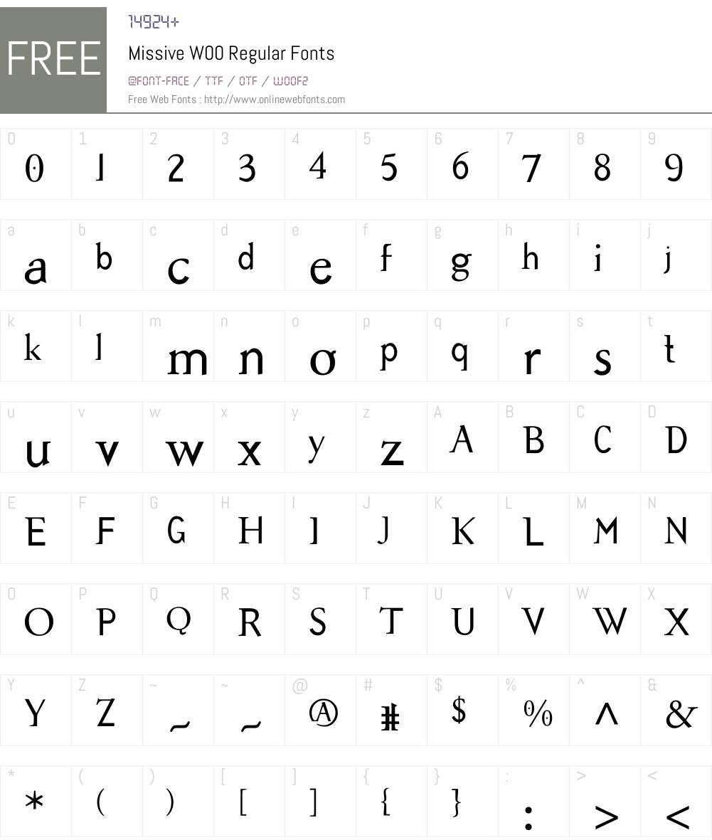 Missive Font Screenshots