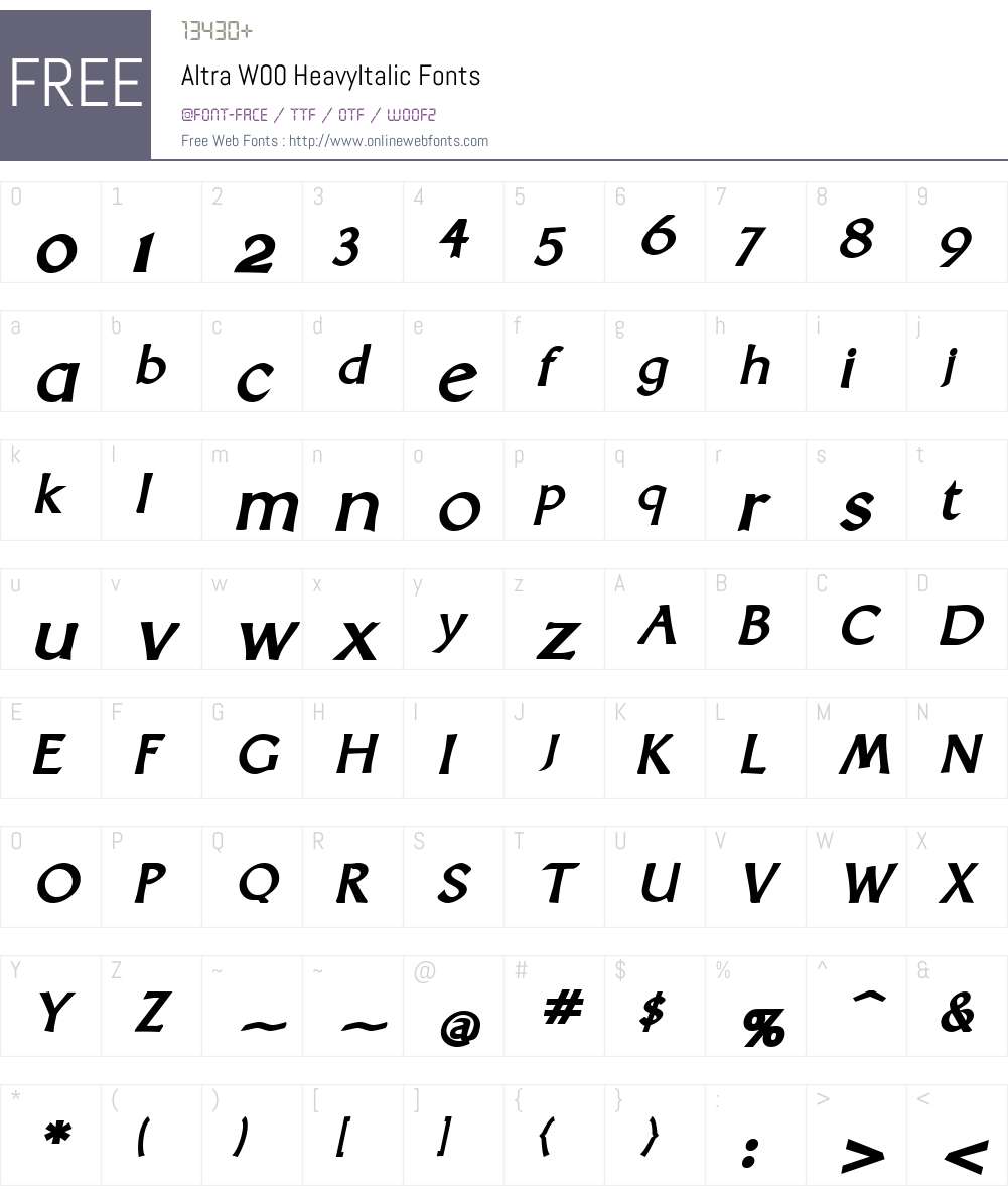 Altra Font Screenshots