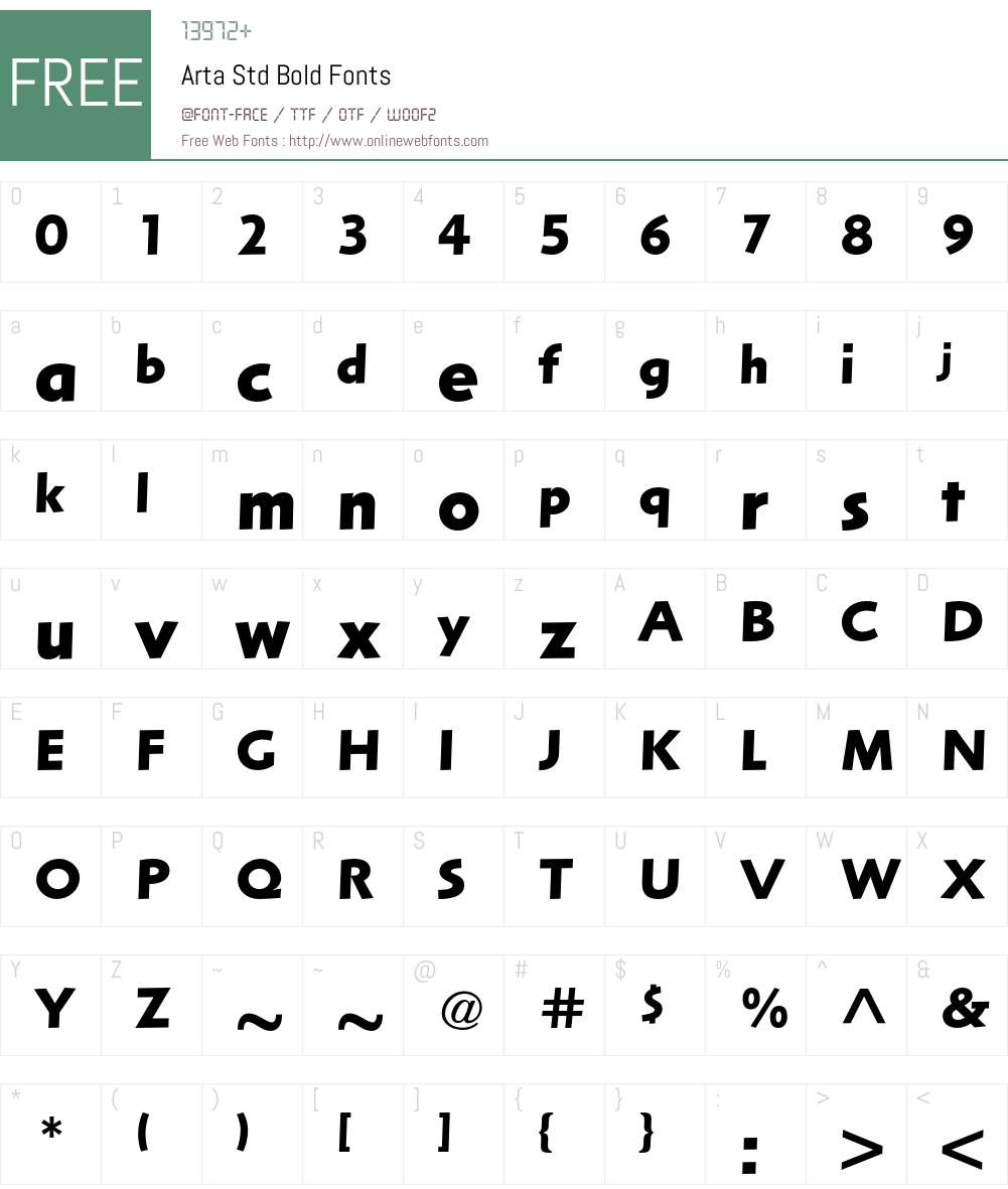 Arta Std Font Screenshots