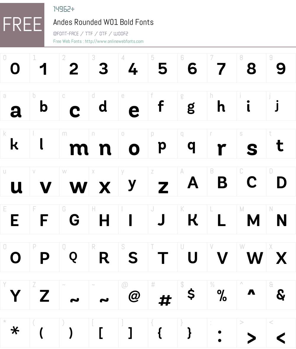 AndesRoundedW01-Bold Font Screenshots