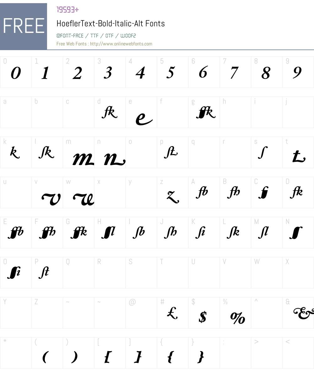 HoeflerText-Bold-Italic-Alt Font Screenshots