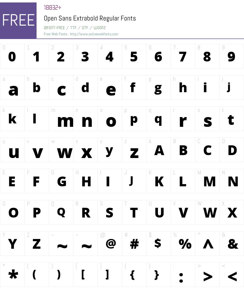 Open Sans Extrabold Font Screenshots