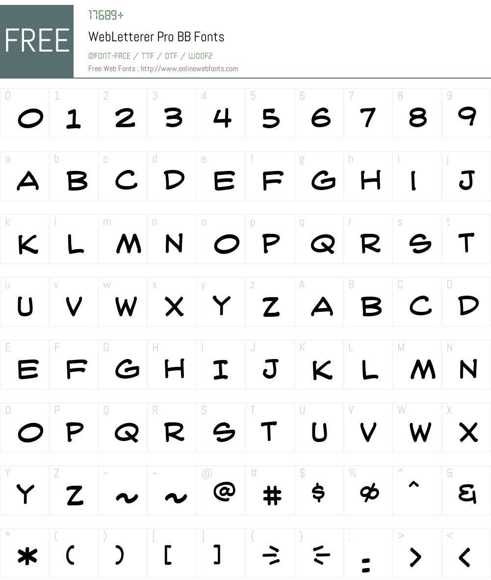 WebLettererProBB Font Screenshots
