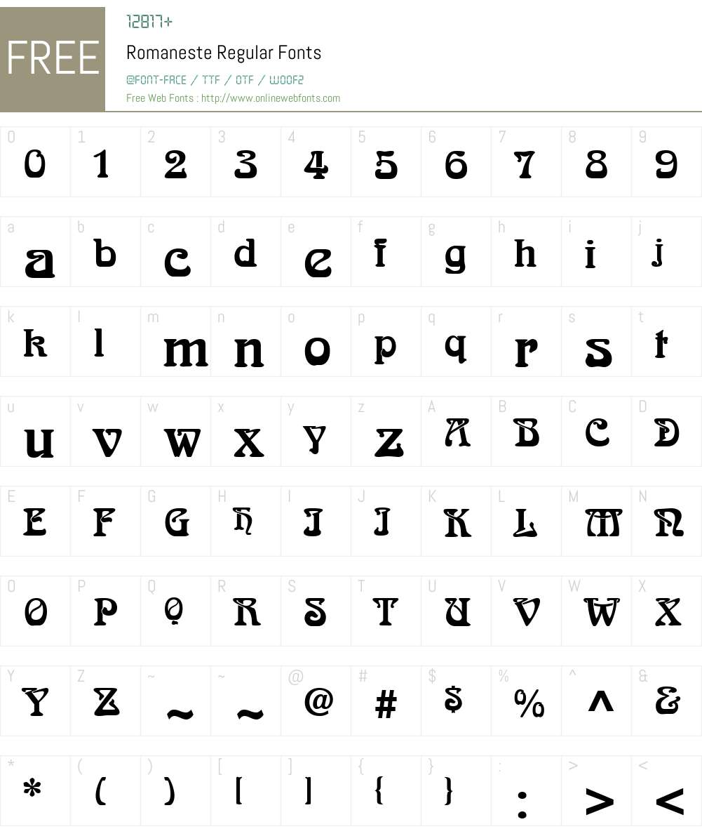 Romaneste Font Screenshots