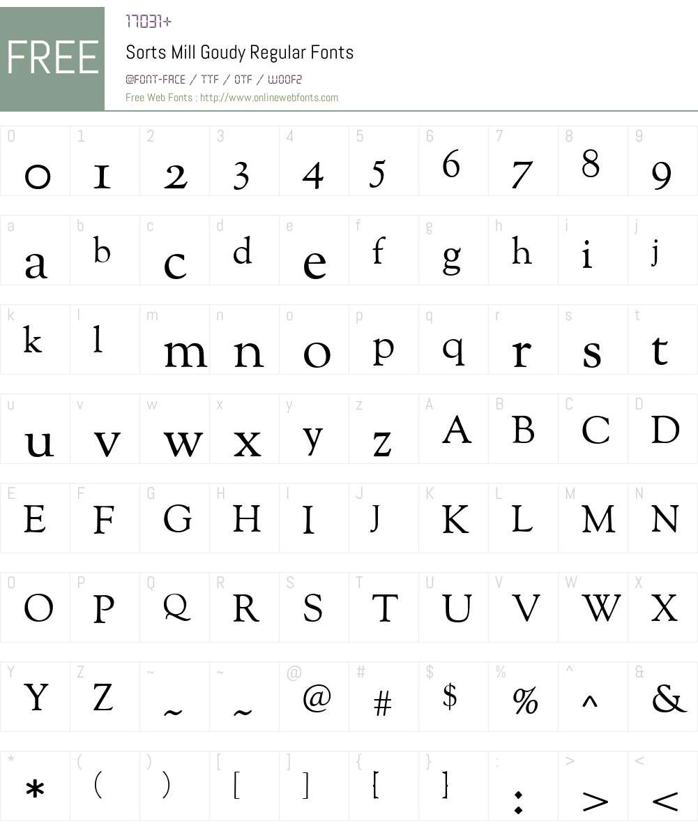 Sorts Mill Goudy Font Screenshots