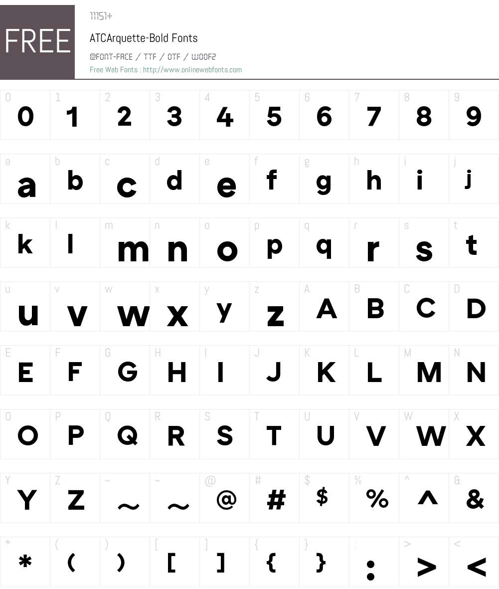 ATC Arquette Bold Font Screenshots