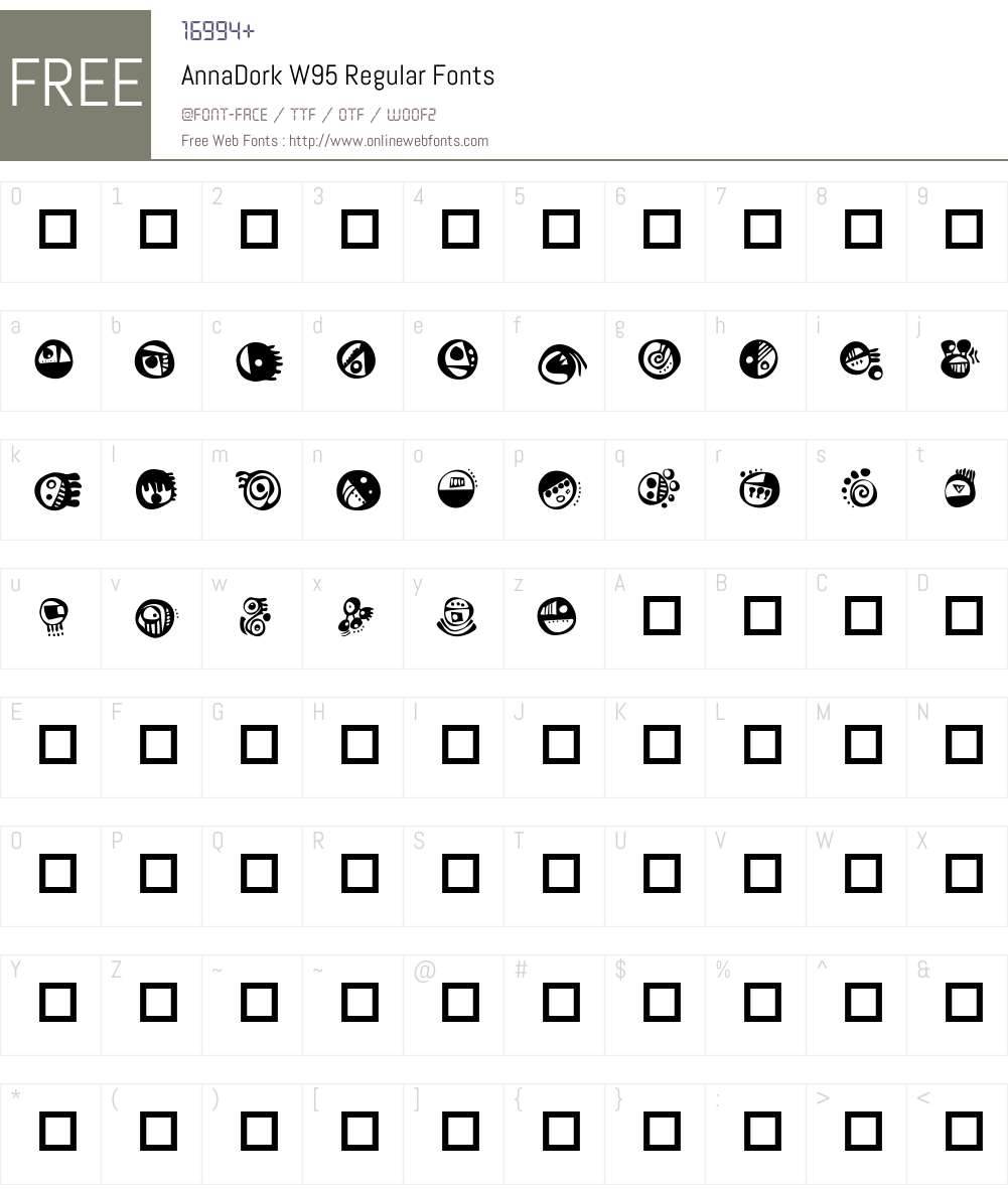 AnnaDork Font Screenshots