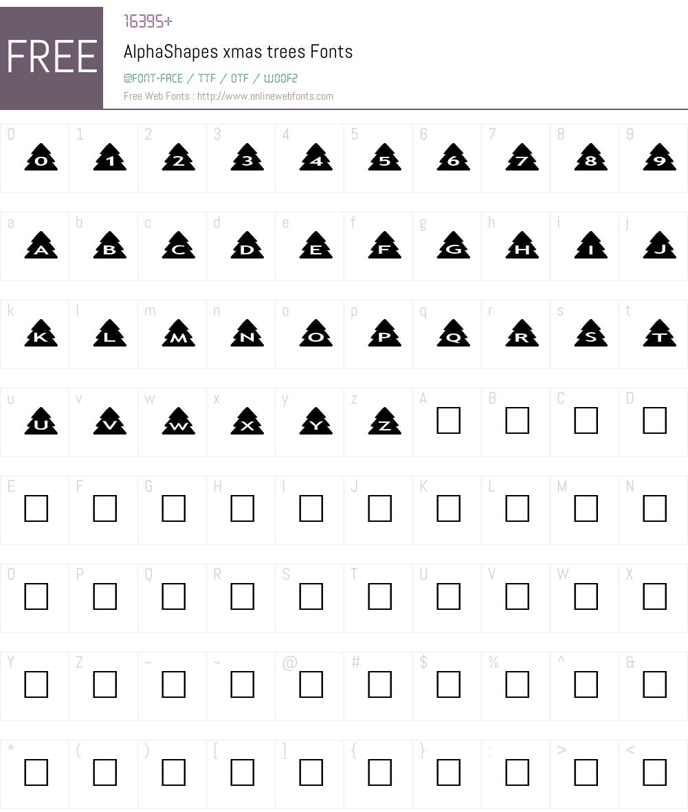 AlphaShapes xmas trees Font Screenshots