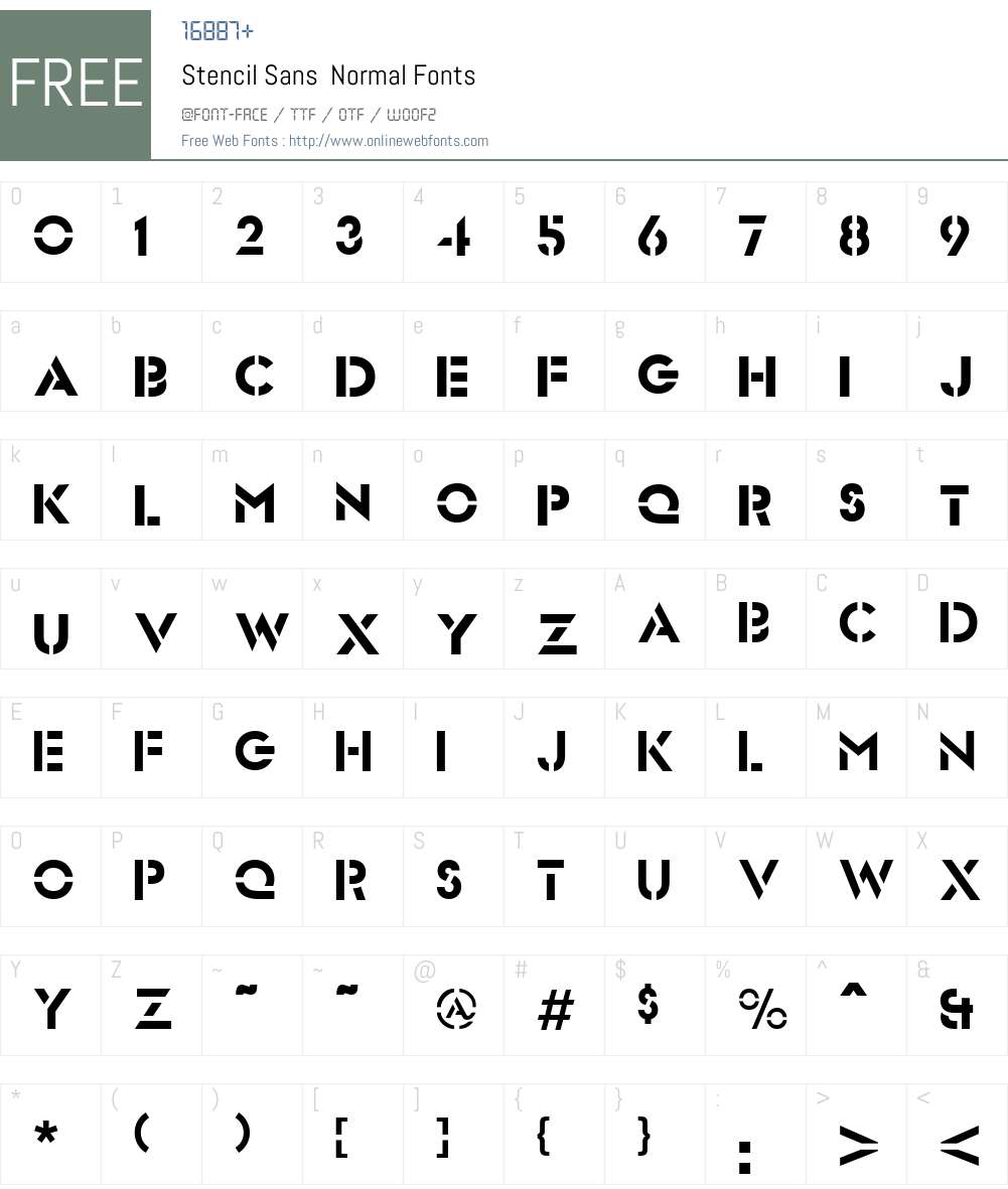 Stencil Sans Font Screenshots