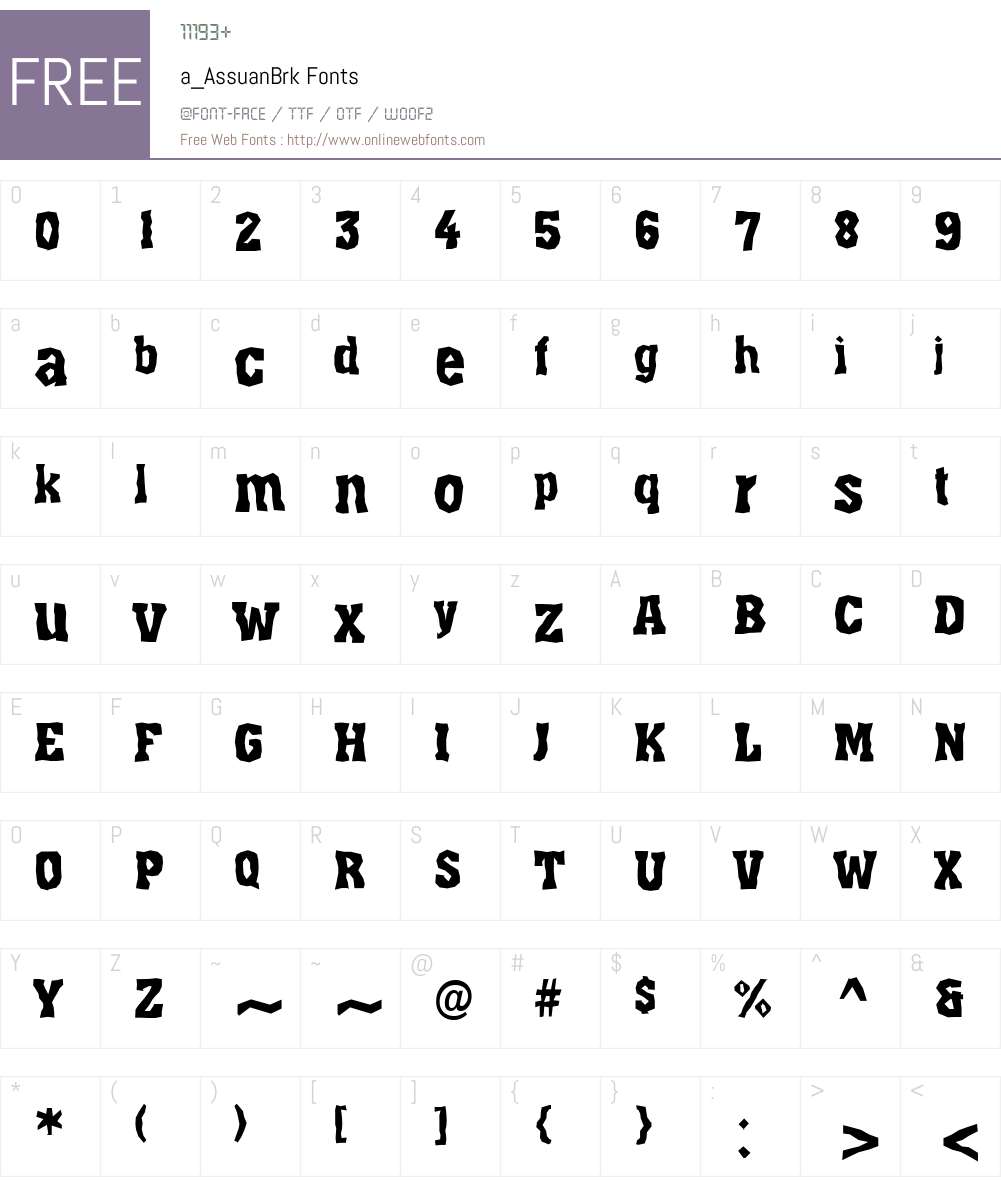 a_AssuanBrk Font Screenshots