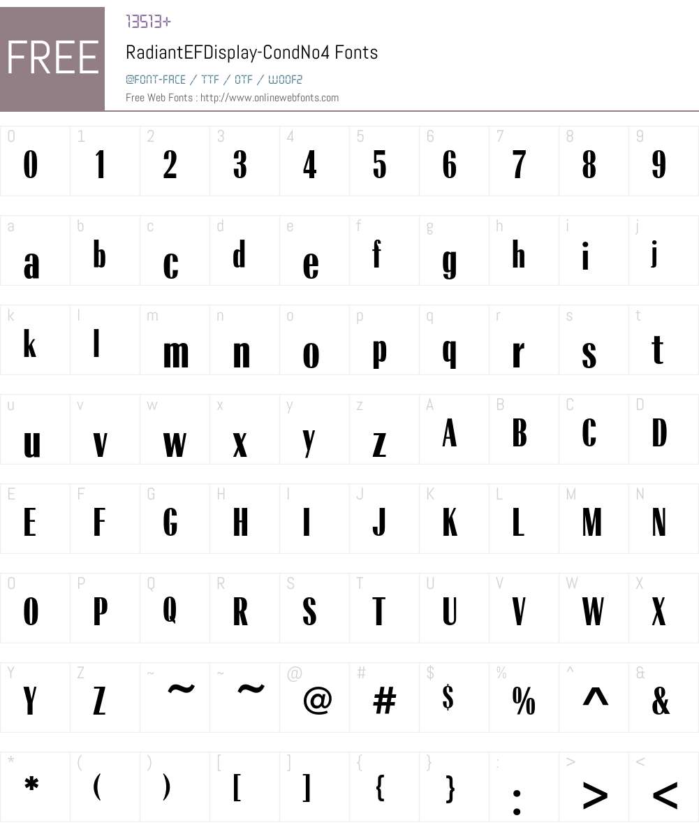 RadiantEFDisplay Font Screenshots