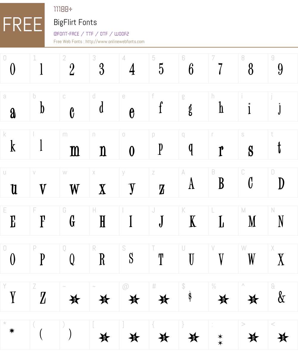 BigFlirt Font Screenshots