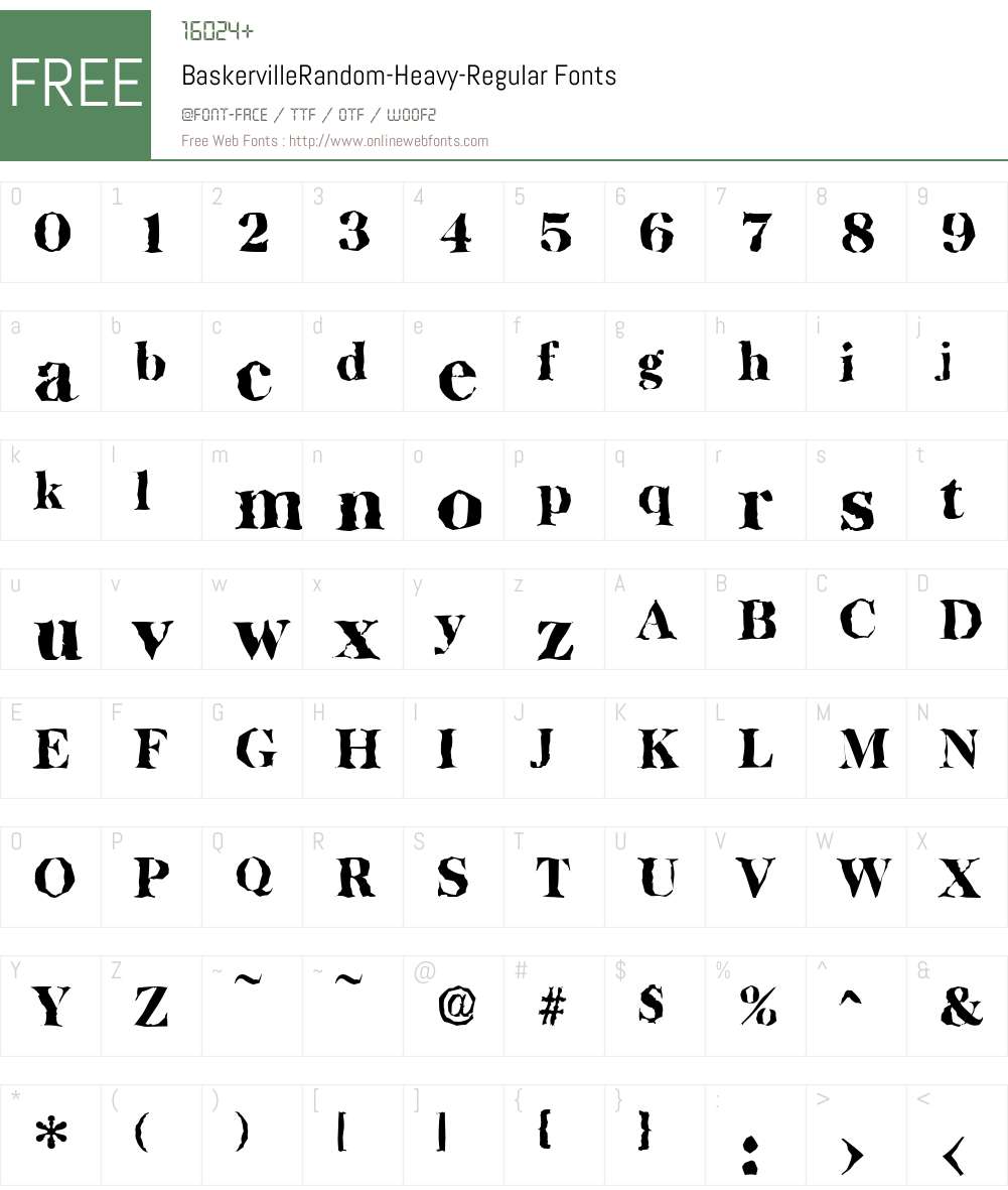 BaskervilleRandom-Heavy Font Screenshots