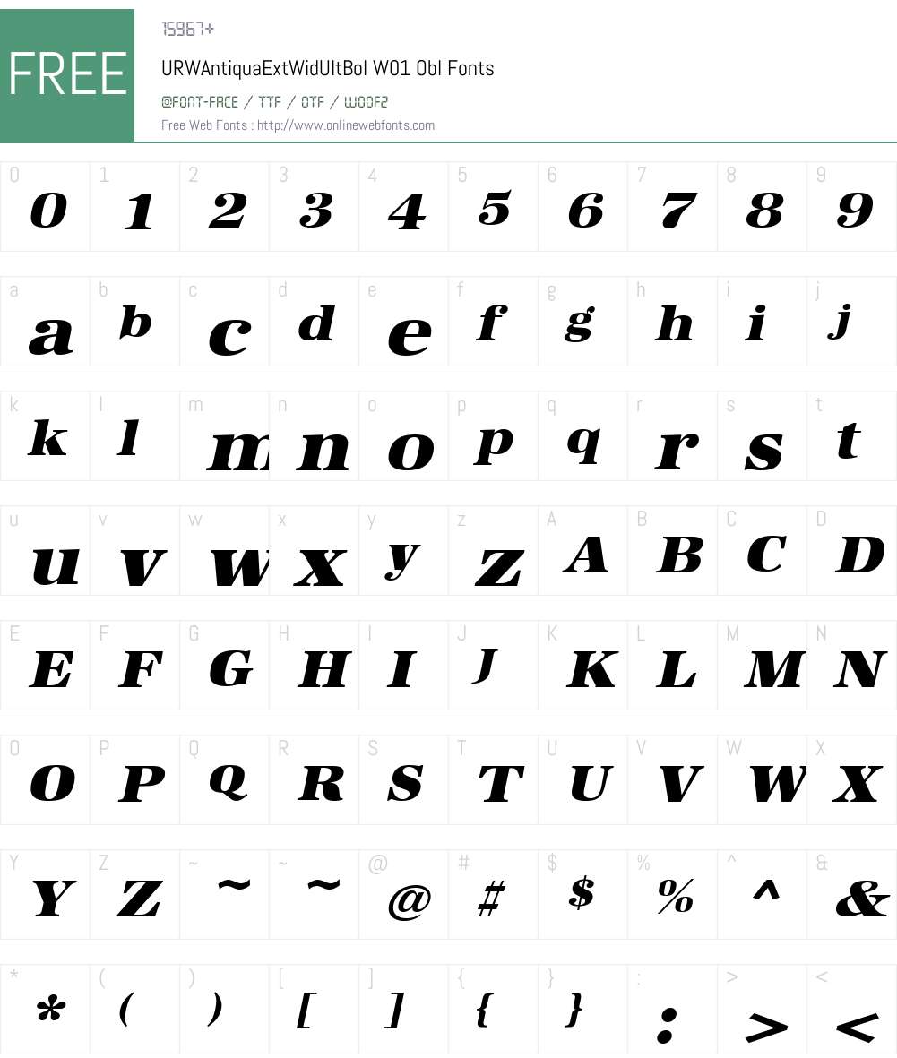 URW Antiqua Font Screenshots
