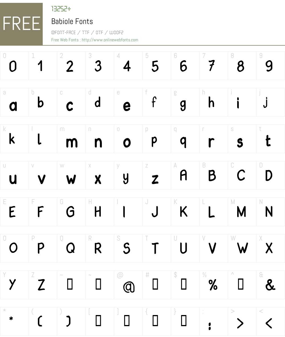 Babiole Font Screenshots