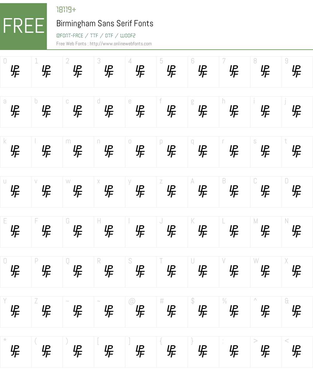 Birmingham Sans Serif Font Screenshots