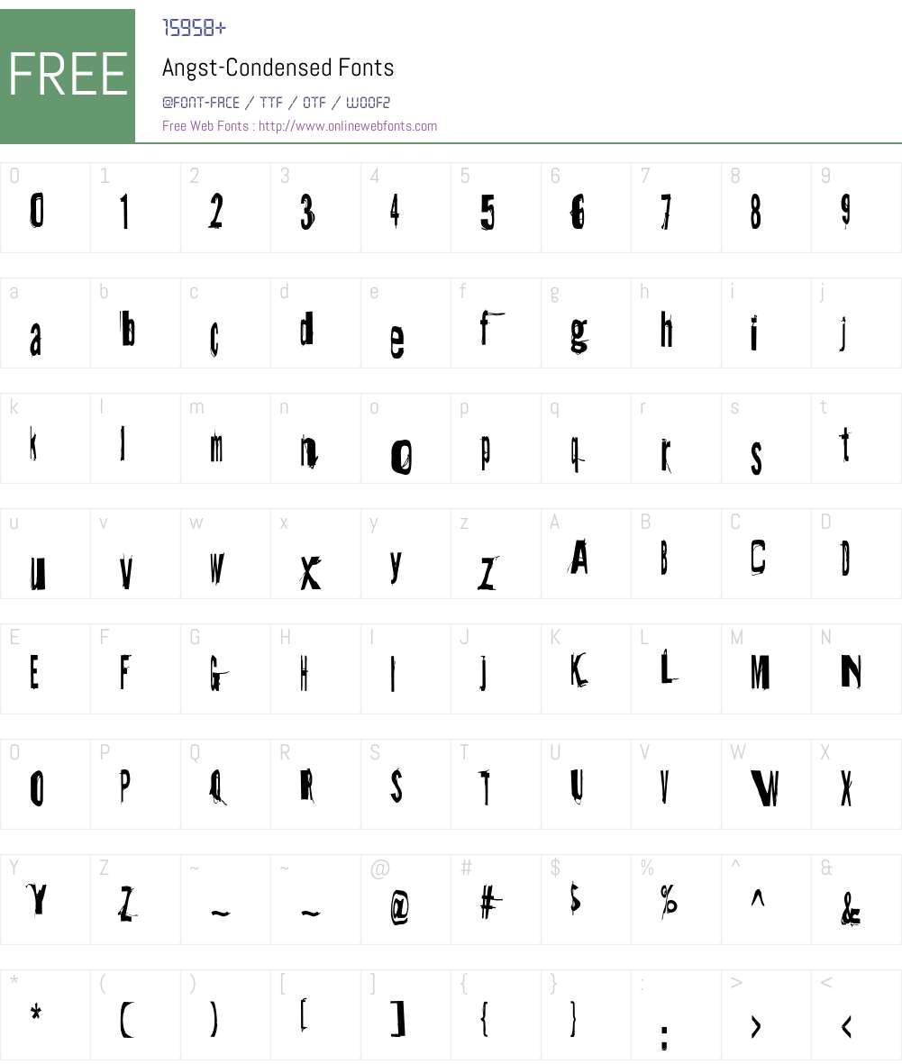 Angst Font Screenshots