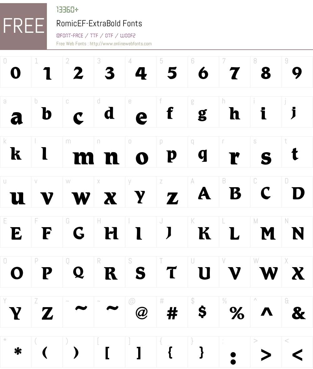 RomicEF Font Screenshots