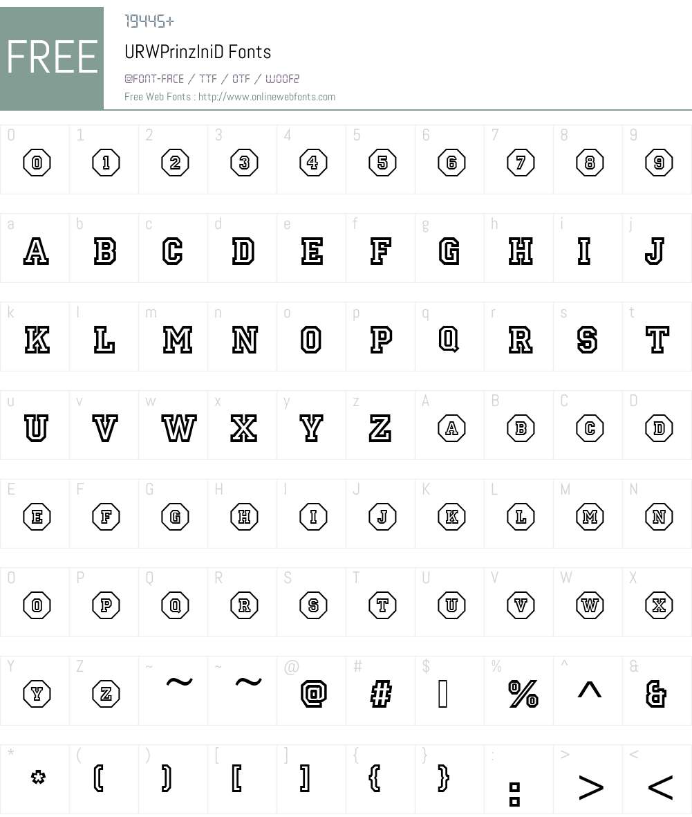 URWPrinzIniD Font Screenshots