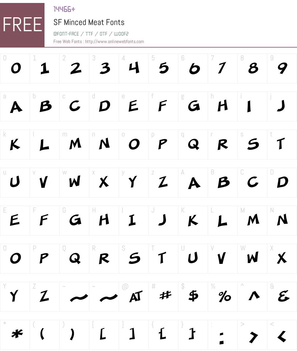 SF Minced Meat Font Screenshots