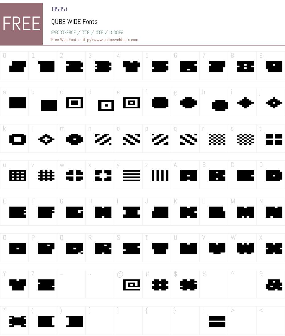 QUBE WIDE Font Screenshots