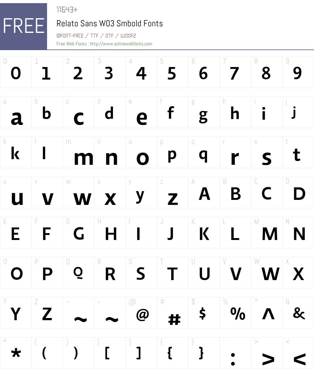 RelatoSansW03-Smbold Font Screenshots