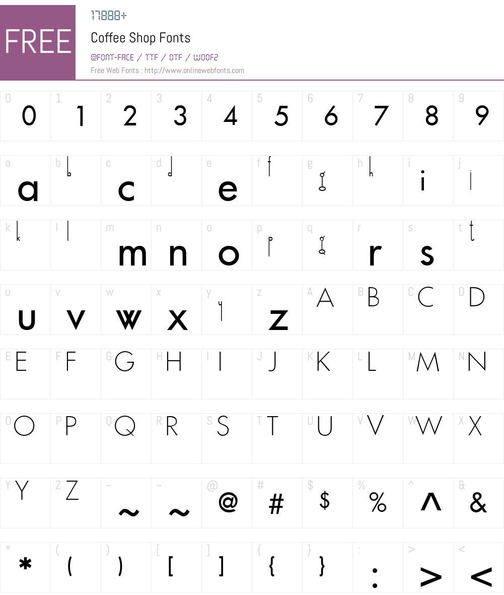 Coffee Shop Font Screenshots