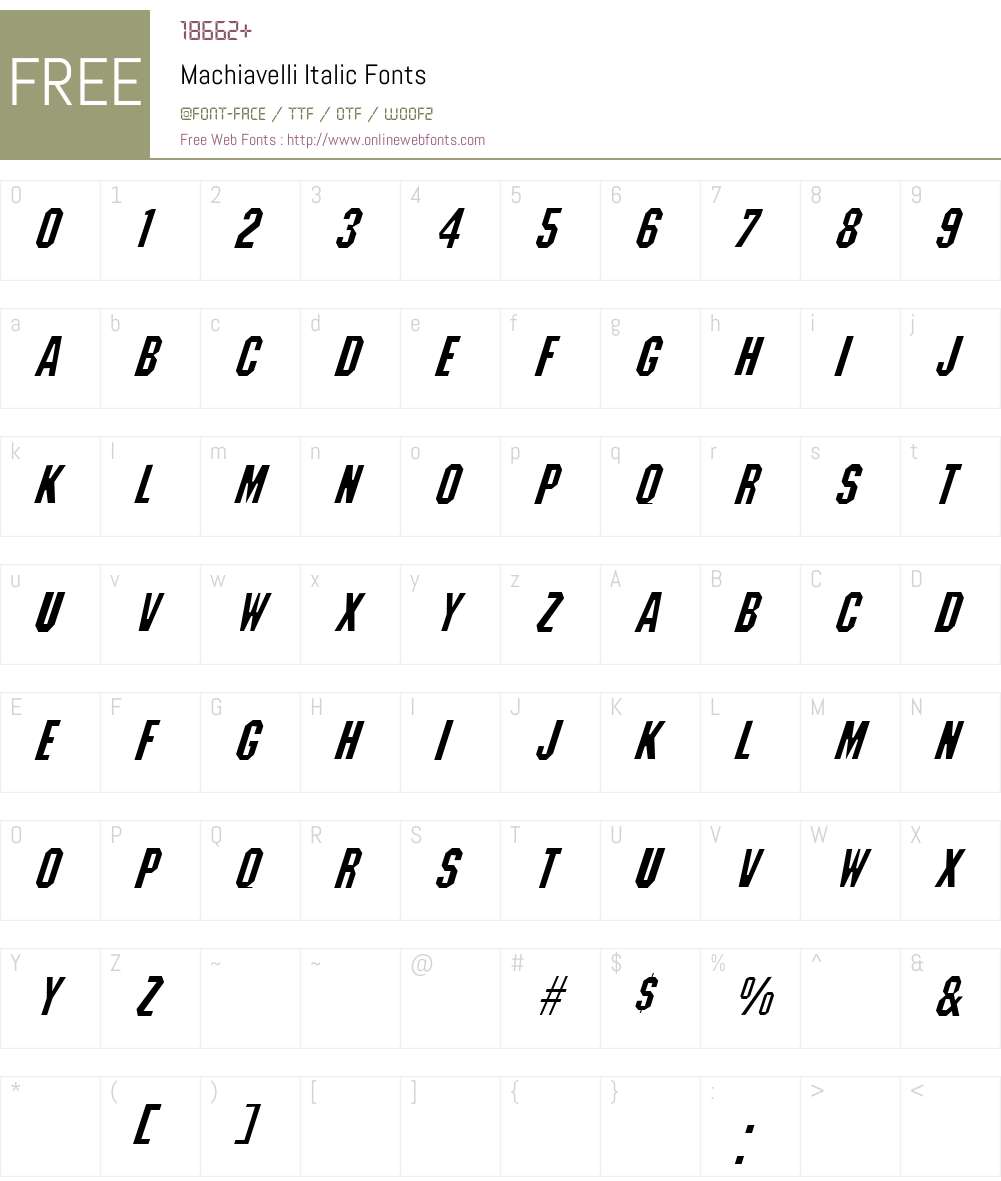 Machiavelli Font Screenshots