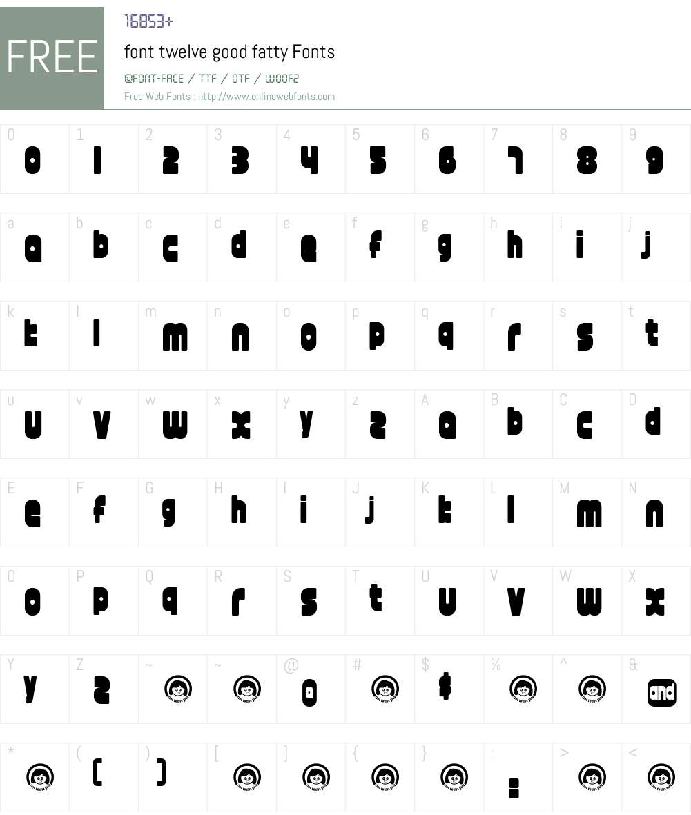 font twelve good fatty Font Screenshots