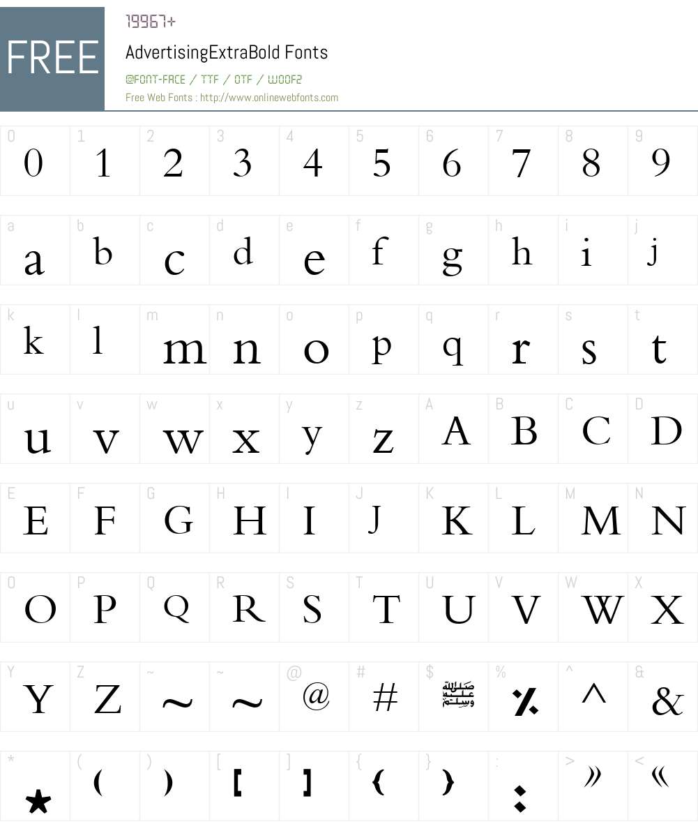 AdvertisingExtraBold Font Screenshots