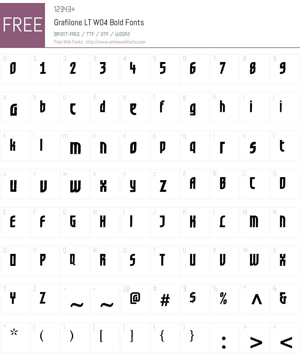 Grafilone Font Screenshots
