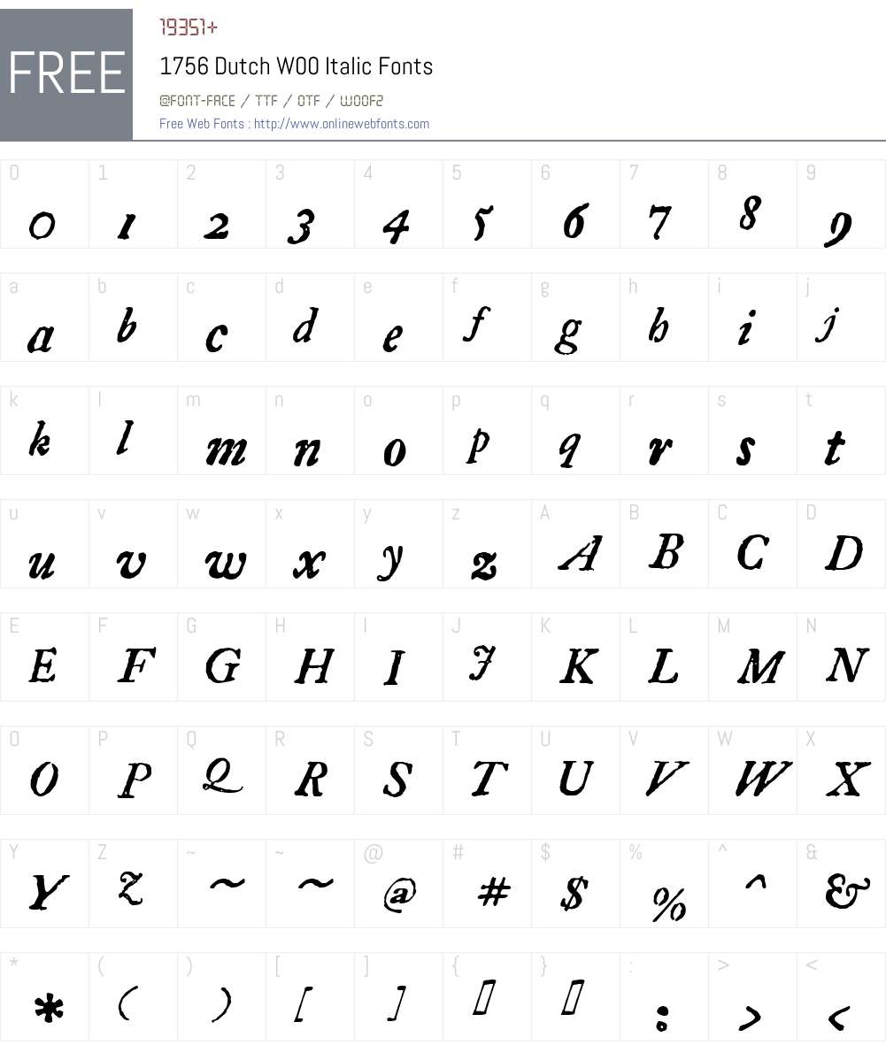 1756DutchW00-Italic Font Screenshots