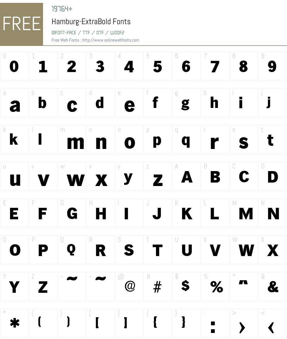 Hamburg-ExtraBold Font Screenshots