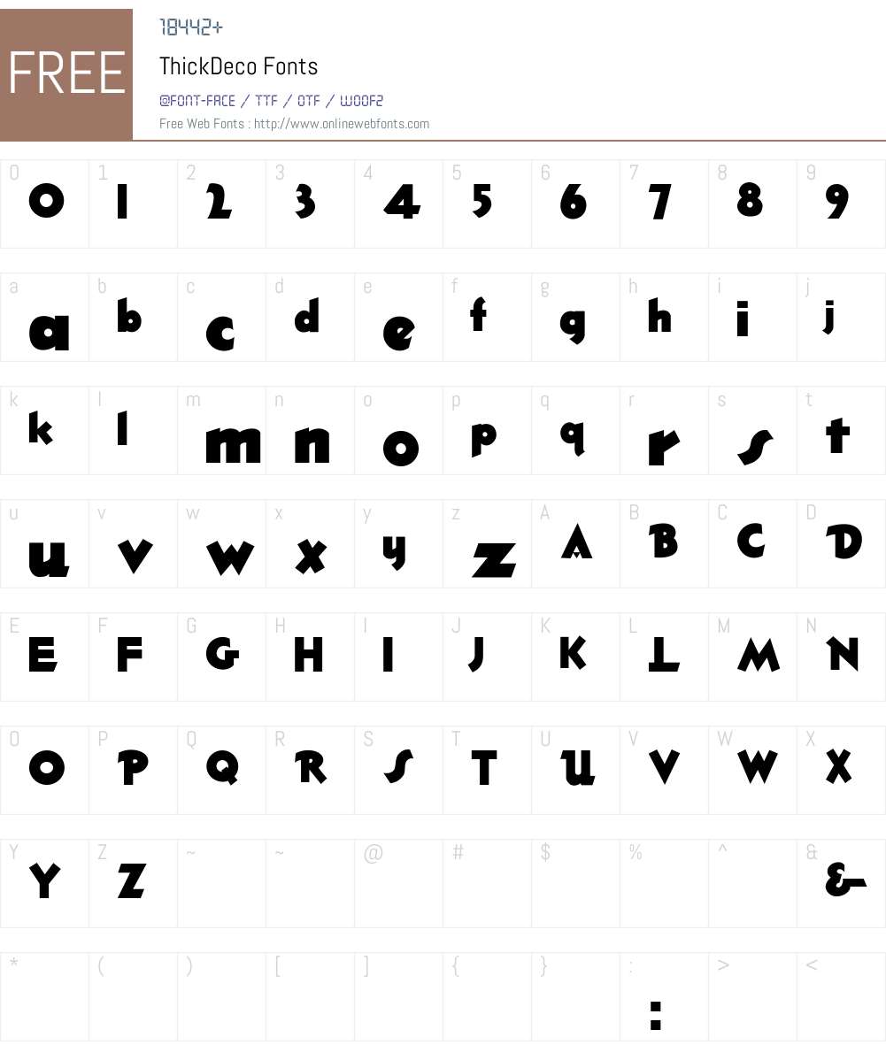 ThickDeco Font Screenshots