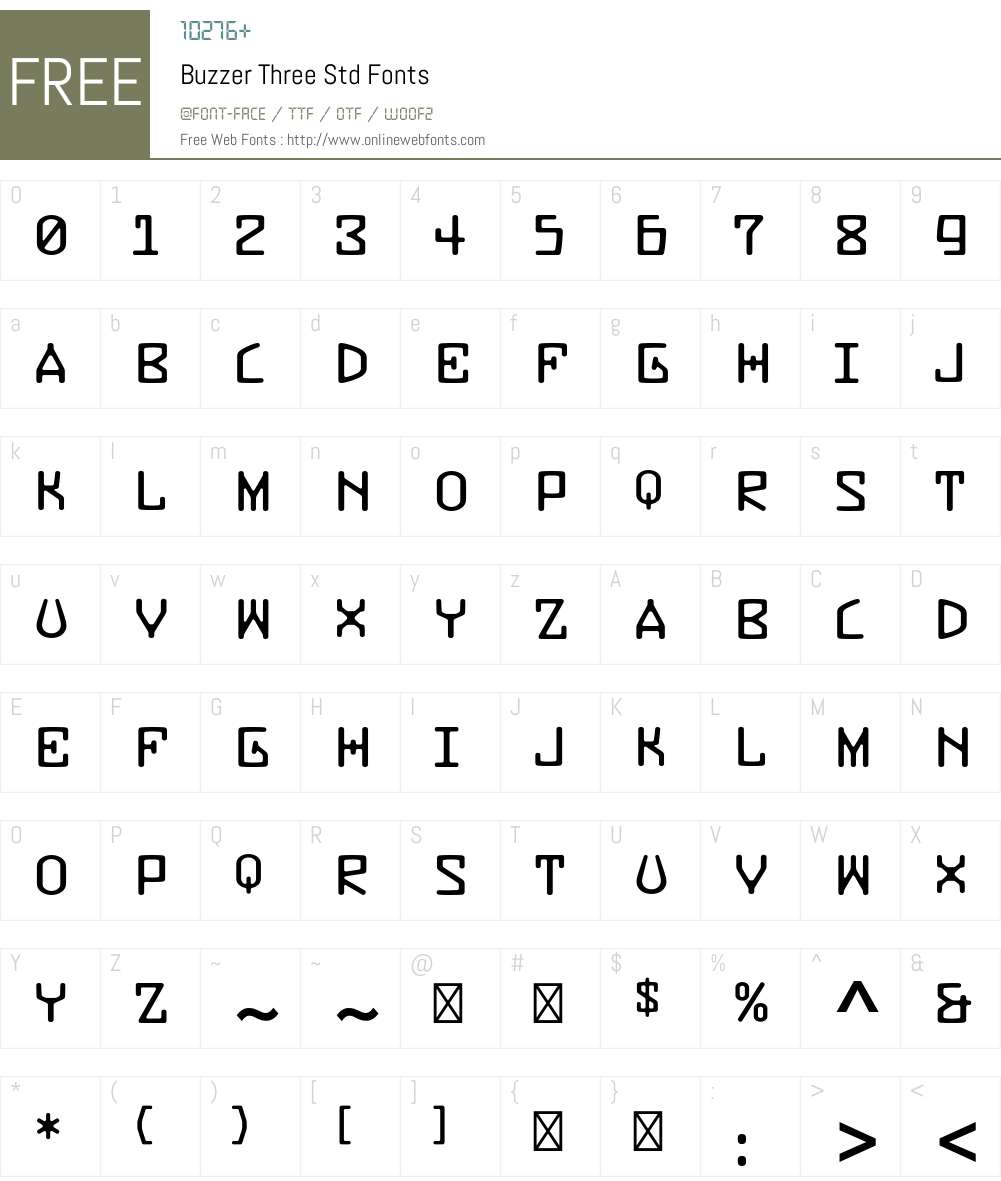 Buzzer Three Std Font Screenshots