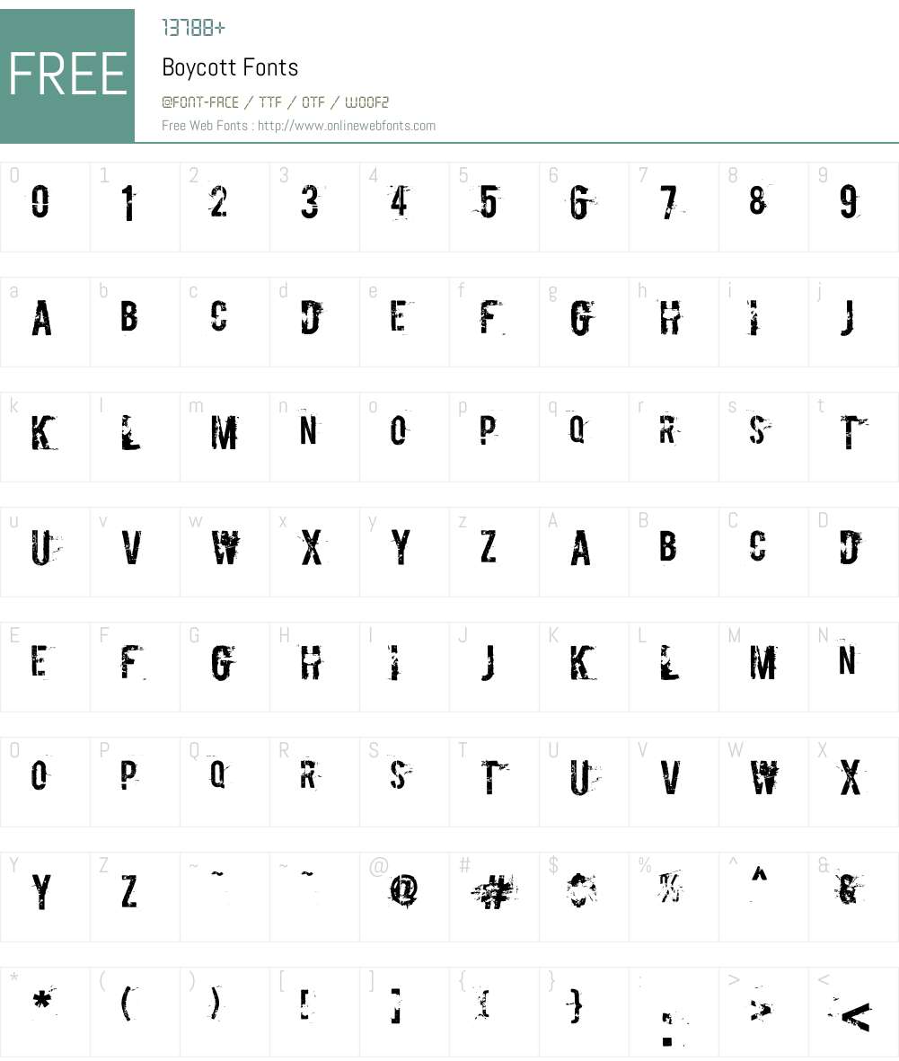 Boycott Font Screenshots