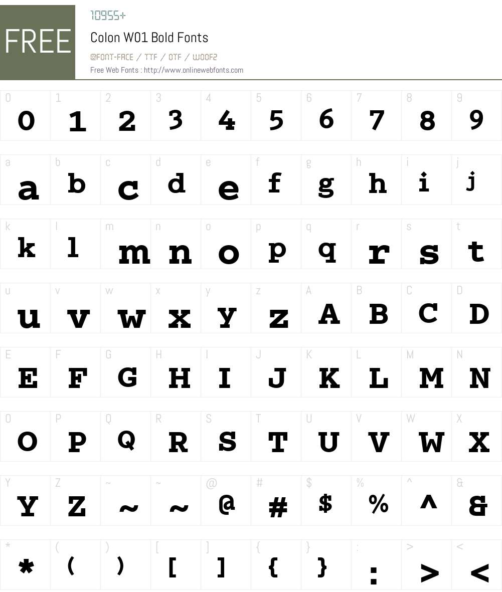 ColonW01-Bold Font Screenshots