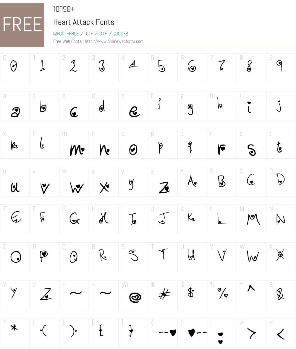 Heart Attack Font Screenshots