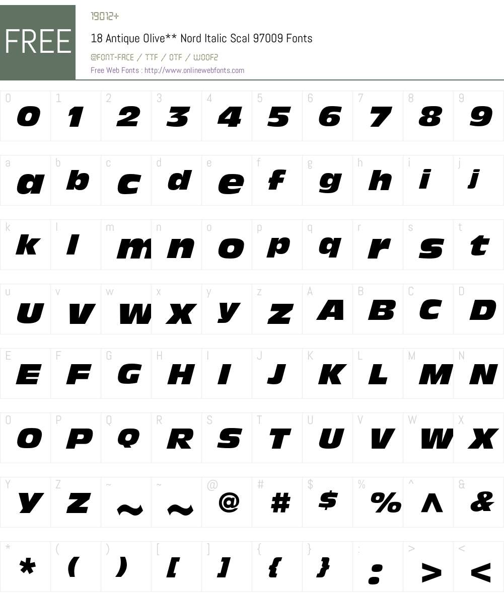 AntiqueOlive Font Screenshots