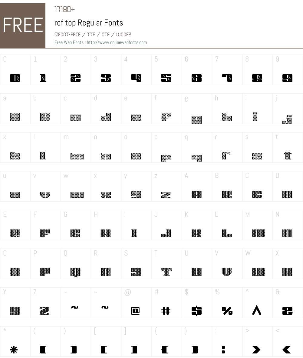 rof top Font Screenshots