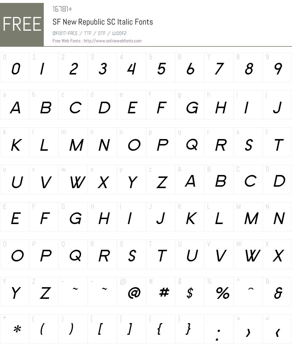 SF New Republic SC Font Screenshots