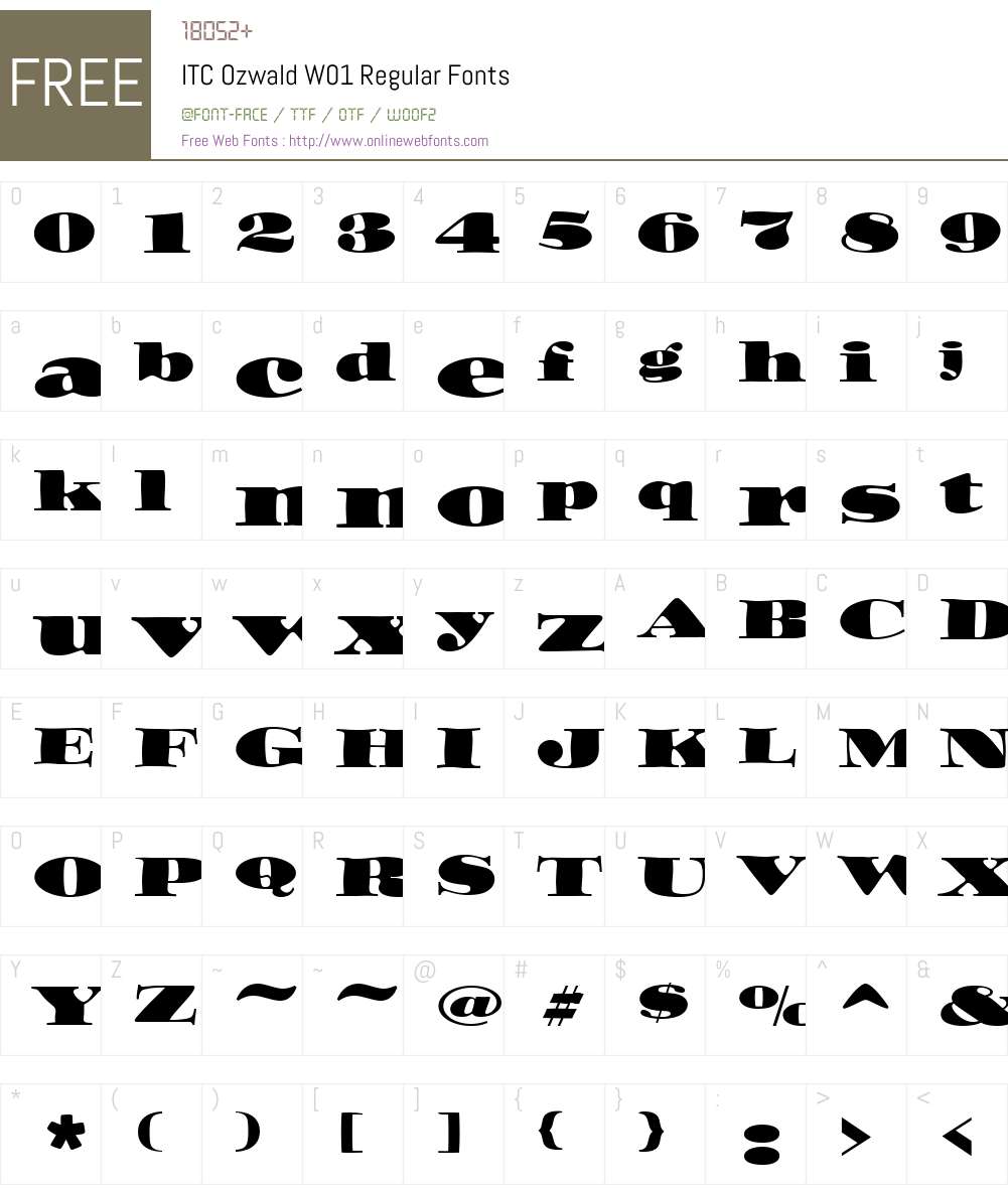 ITCOzwaldW01-Regular Font Screenshots