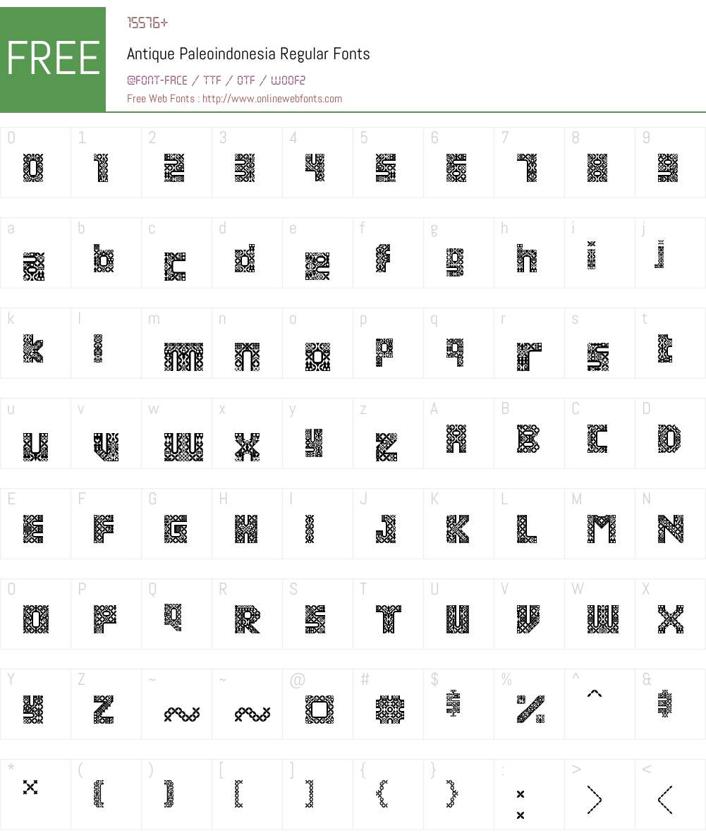 Antique Paleoindonesia Font Screenshots