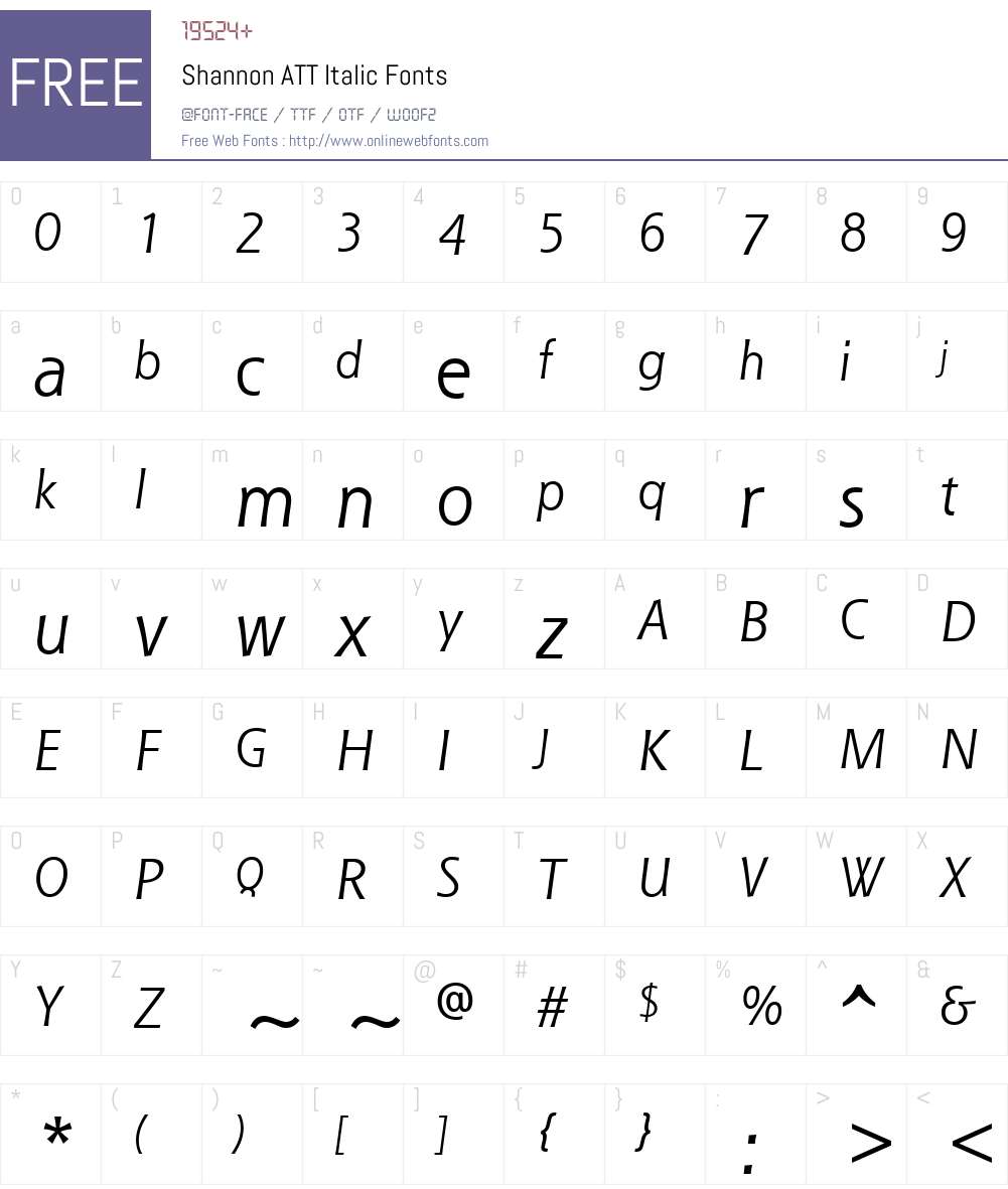 Shannon ATT Font Screenshots