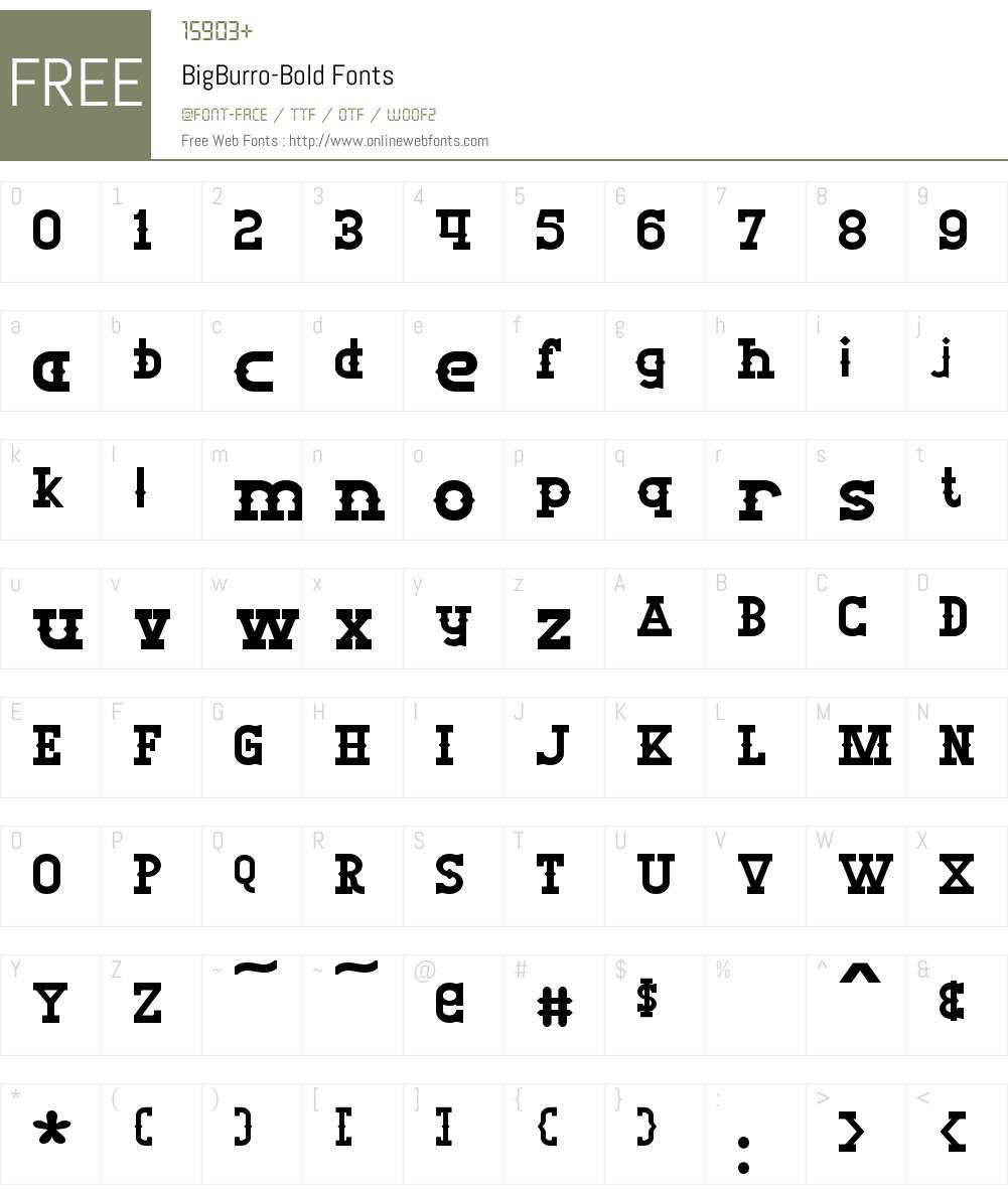 Big Burro Font Screenshots